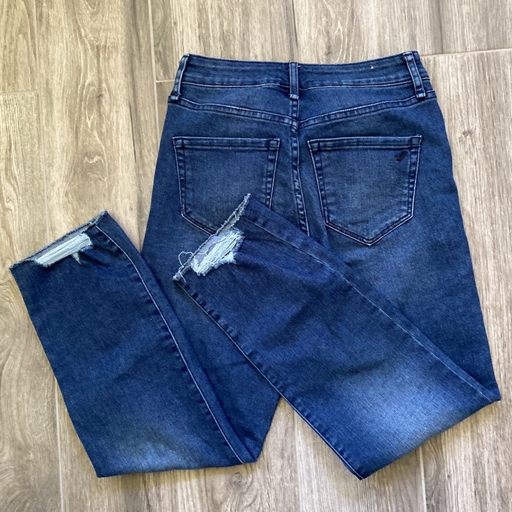 William Rast Distressed Hem High Rise Crop Jeans - Picture 3 of 3